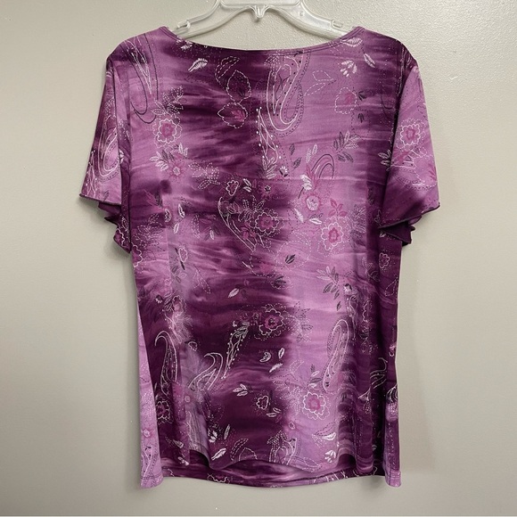 Y2K Fairycore babydoll  Flutter Top purple paisley 1X - Picture 5 of 9